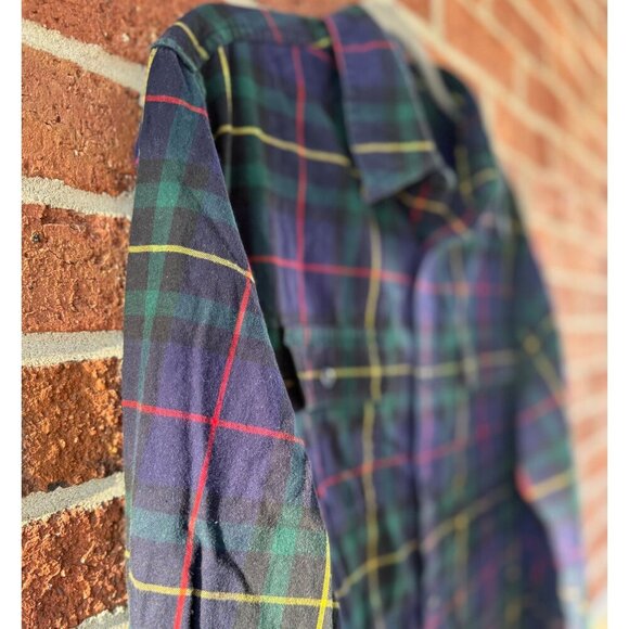 LL Bean Signature Slim Fit Flannel Shirt Men’s Large Plaid Tartan 100% Cotton - Picture 4 of 7